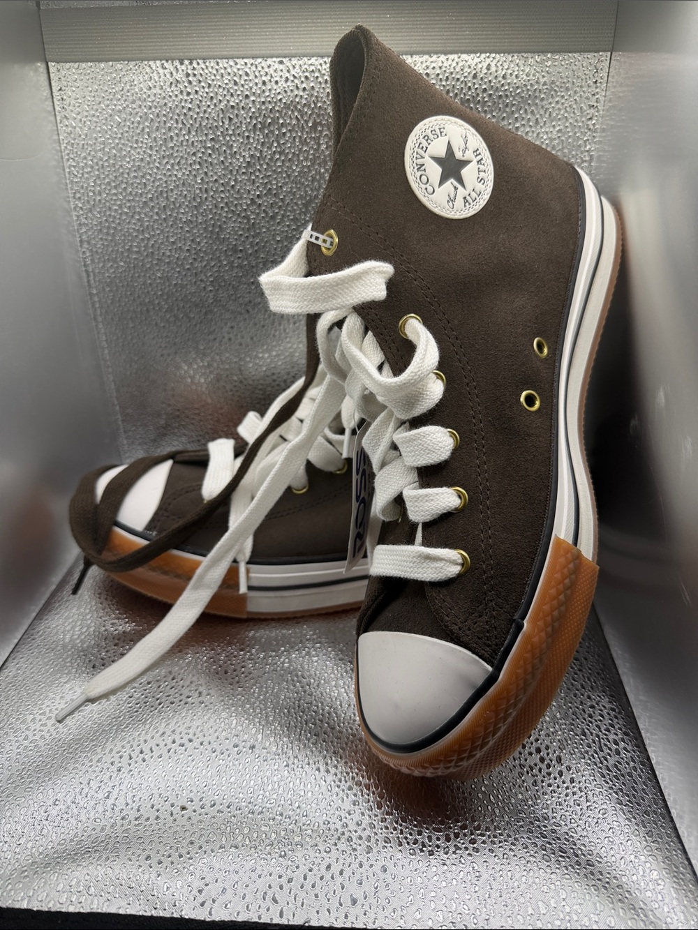 Converse Kids High Top Sneakers - Brown with White Laces
